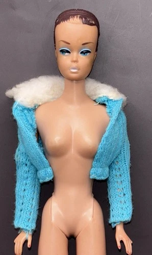 (#2) Vintage Mattel Barbie Turquoise Blue Sweater, Jacket, Cardigan, Coat #7752