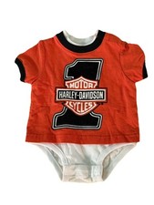 Harley Davidson One Piece 0-3 Months 3 Snap Closure 100 Cotton