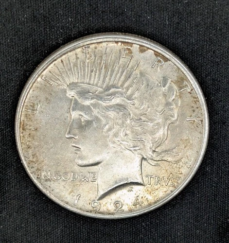 1924 Peace Dollar, AU, 90% Silver