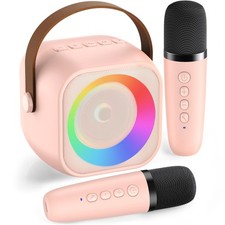 Karaoke Machine for Adults, Mini Portable Bluetooth Karaoke Speaker with 2 Wi...