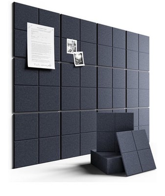 Navy Blue Felt Square Bulletin Board 12 Pack Wall-Mounted Adhesive Tabs