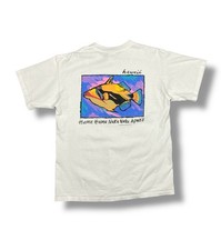 Vintage 1994 Maui Bay Hawaii Fish Graphic T-Shirt Made in USA Size L