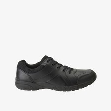 Clarks Boys Air Norfolk Youth Black Leather Lace Up,School Shoes Leather School