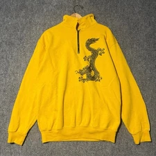 Pace Race Wear Sweatshirt Men’s Large Dragon 1/4 Zip Up Checkered Yellow/Black