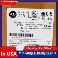 New  AB 22B-D6P0N104 Powerflex 40 AC Drive 3.0Hp 2.2kW 22BD6P0N104 US Free Tax