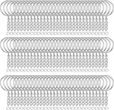 100Pcs Heavy-Duty Keychain Rings with Chain & Jump Rings DIY Craft Kit