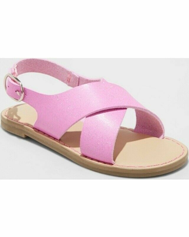 Cat & Jack By Target Gail Sandals Toddler Girl's Size 5 Pink Sparkle NEW