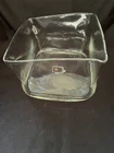 Blenko Clear Glass Abstract Square Bowl
