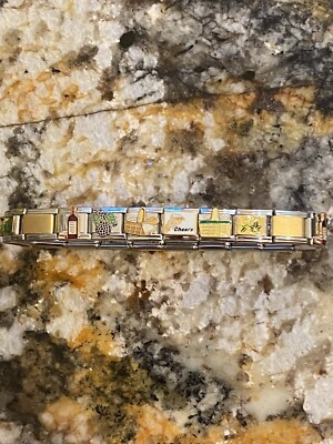 20 Charm Wine Lovers Bracelet Italian Charm New
