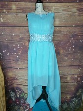 Women Evening Cocktail Party Bridesmaid Wedding Prom Gown Dress Blue Sleeveless