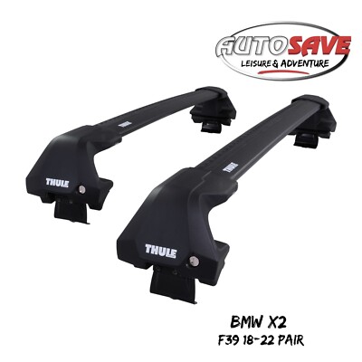 THULE - WingBar Edge Black Alu. Roof Bar Set to fit BMW X2 F39 (2018-22) PAIR