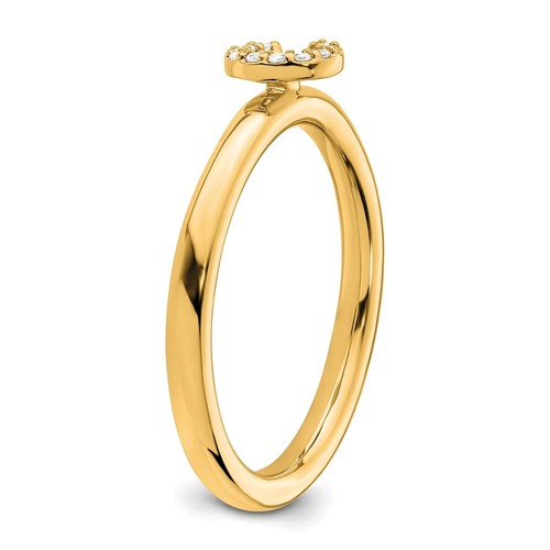Collar de pulsera con anillo C inicial de diamantes apilable de 14 K - Imagen 6 de 8
