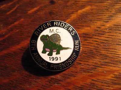 River Riders Motorcycle Club Pin - Vintage 1991 Lake Havasu Arizona USA Bike Pin