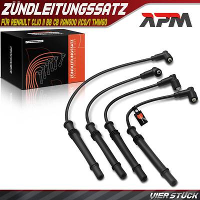 4x Zündleitungssatz Zündkabel für Renault Clio II BB CB Kangoo KC0/1 Twingo I II