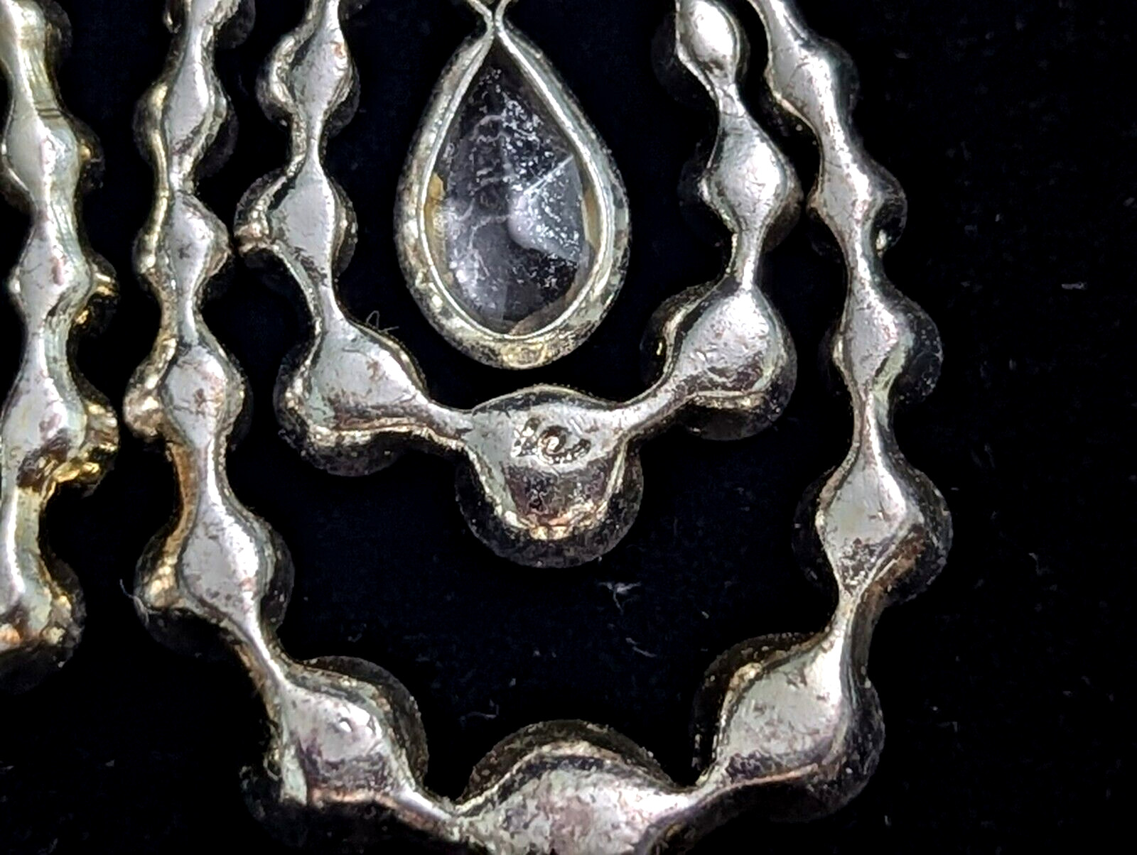 Rhinestone Teardrop Multi Layered Dangle Chandeli… - image 6