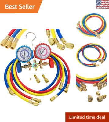 Essential 60'' Refrigerant Charging Hose Set with Quick Couplers for Easy Access