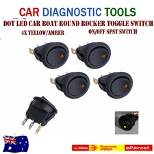 5PCS Dot Red LED 220V Car Boat ON/OFF 4 Pin Rocker Switch Waterproof AT
