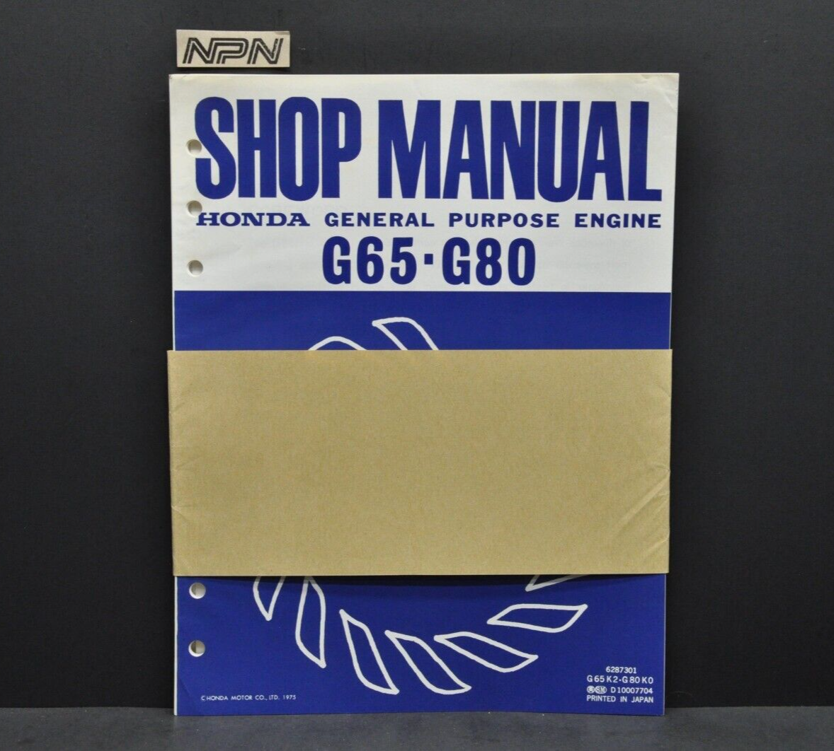 GONページ Vintage NOS 1975 Honda G65 G80 General Purpose Engine Shop Manual