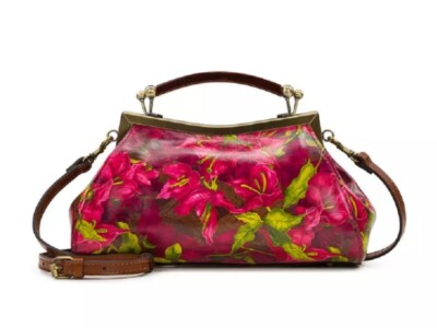 Patricia Nash Bougainvilleas Kelmscott Leather Kisslock Crossbody NWT - WOW!