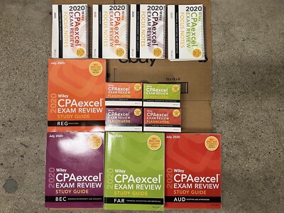 Wiley CPA Exam Prep Materials Complete 2020 Set Flashcards Notes and Manuals