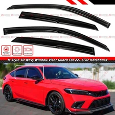FOR 22-26 HONDA CIVIC HATCHBACK FL1 FL2 M STYLE 3D WAVY WINDOW VISOR RAIN GUARD