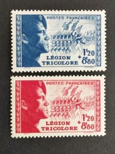SORTI ALBUM FRANCE 1942 LEGION TRICOLORE 565 + 566 NEUF** LUXE