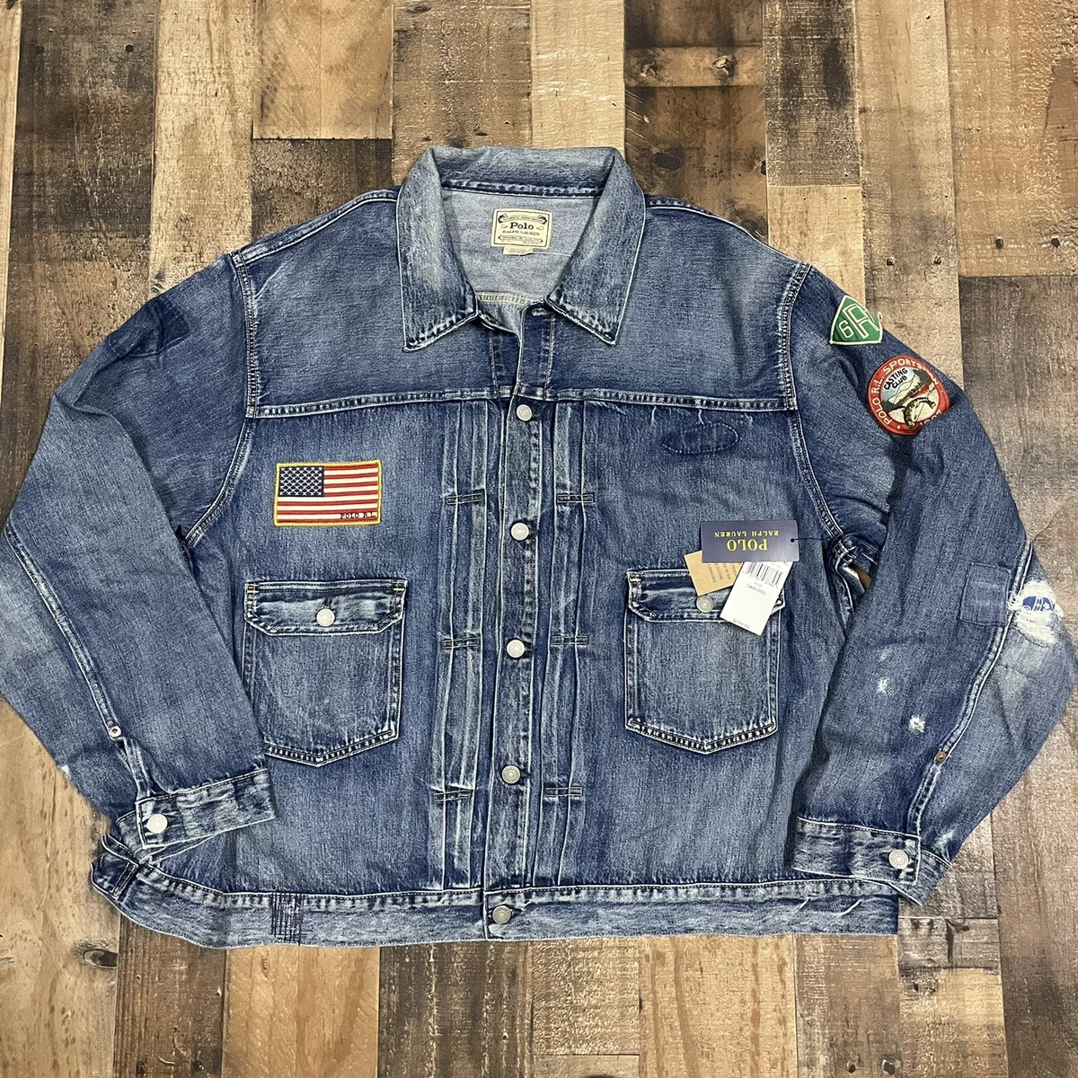 POLO RL RALPH LAUREN SPORTSMAN NY DENIM JEAN JACKET BIG TALL 3XL