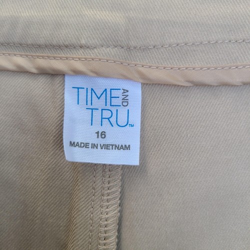 Schicke und bequeme Time and Tru elegante Damen-Caprihose Größe 16 in natürlichem Hellbraun - Bild 7 von 15