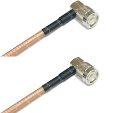RG142 Silver TNC Male Angle to TNC Male Angle Coax RF Cable USA Lot