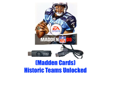 Madden NFL 08 Roster Historic Teams Unlocked Save Original Xbox USB + Cable 2008