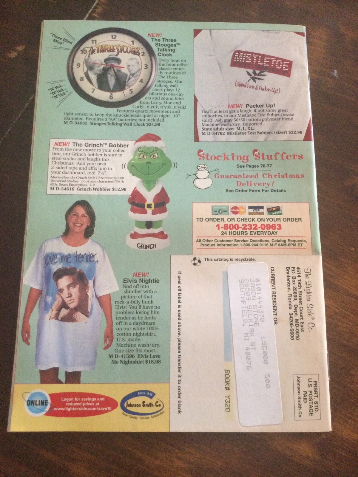 The Lighter Side Magazine Christmas Catalog December 2000 With Order Form