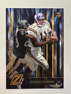 2005 Zenith Black 'N Blue Gold #BB6 Daunte Culpepper #'d 27/100 Vikings