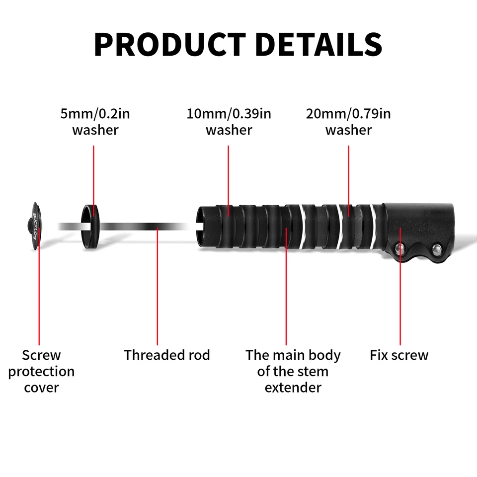Mountain Bike Handlebar Front Fork Stem Riser Extender Extension Head Up Adaptor - Image 2 of 4