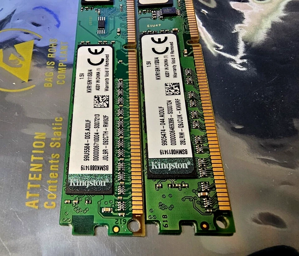 8GB (2 x 4GB) Kingston KVR16N11S8/4 Low Profile PC3-12800 DDR3 Memory (#402) - Image 4 of 4