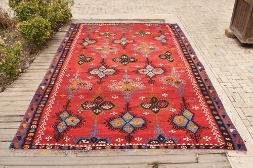 Turkish ANTIQUE Rug 84''x129" Handwoven Sivas Sharkısla Kilim 215x330cm