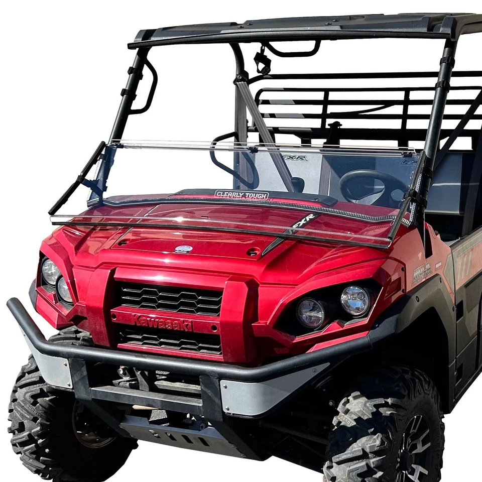 Clearly Tough Kawasaki Mule Pro FXR Full Folding Windshield Foto 3 de 4