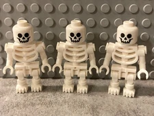 Lot of 3 LEGO Skeleton Minifigures - New!  Free Shipping!