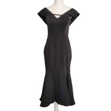 Jarlo London Black Ruffle Evening Dress Size 6