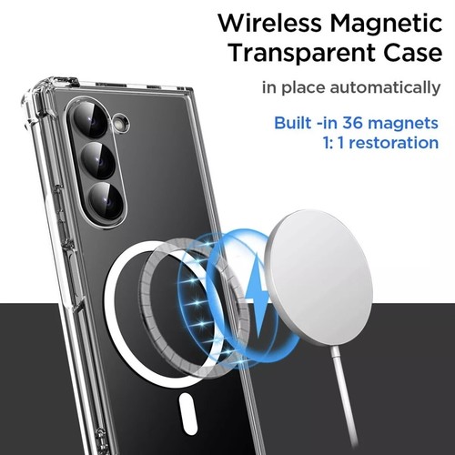Samsung Galaxy Z Fold 7 6 5 4 3 Clear Case Cover Silicone With MagSafe Charging - 第 23/23 張圖片
