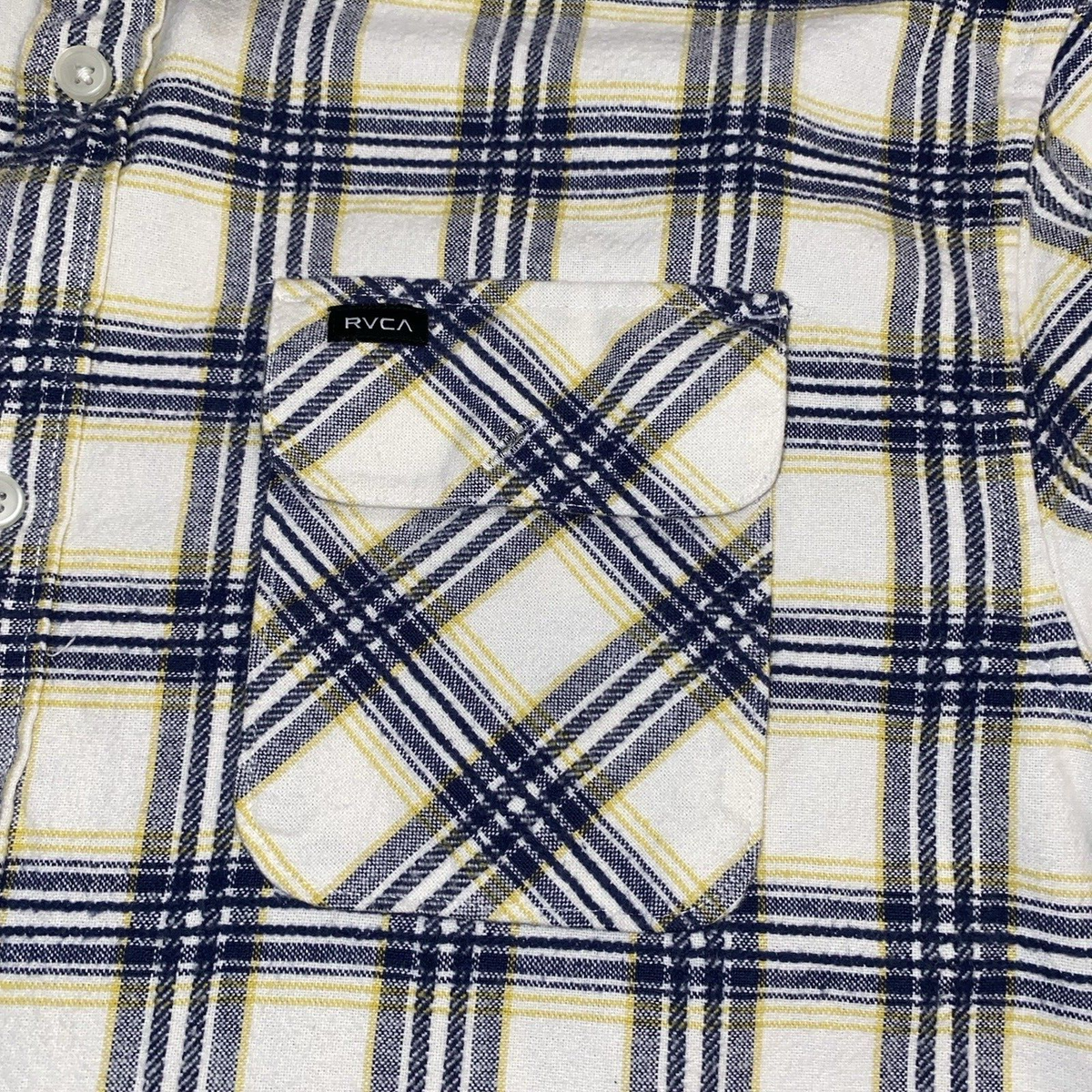 RVCA Men's That'll Work Flannel Shirt – Long Sleeve Woven Button-Up With Chest Pockets