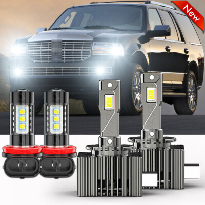 For Lincoln Navigator 2007-2017 -6000K Headlight HI/LO & Fog Light Bulbs Kit