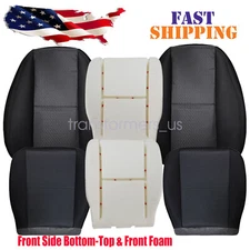 Front Bottom-Top Cloth Seat Cover Black &Foam For 2007 2008-2014 Chevy Silverado