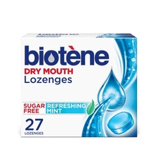 Biotene Dry Mouth Lozenges Sugar Free Mint 27 Count Breath Freshening Relief
