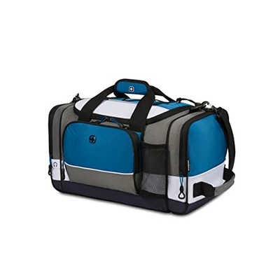 SWISSGEAR APEX DUFFLE TRAVEL GYM BUNGEE-CORD SYSTEM SA9000 - GRAY/BLUE/WHITE