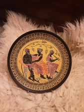 Large Handmade Vintage Greek Mythology Decorative Ceramic Plate Zeus & Hera