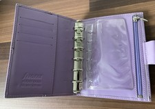 Filofax Pocket Cross Organiser Genuine Italian Leather In Lilac Colour way