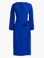 J. Crew Blue Wrap Dress Size 4 NEW