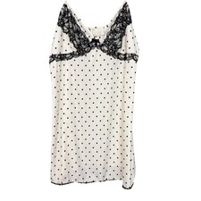 Vtg 90s California Dynasty White Satin Lace Trim Nightgown Slip Sz Large