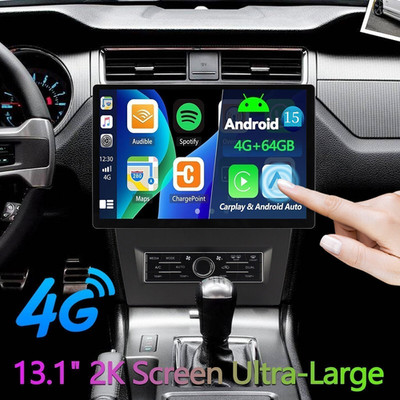 13.1'' 8Core 4+64G For Mustang 2010-2014 QLED CarPlay Stereo Radio GPS Android15