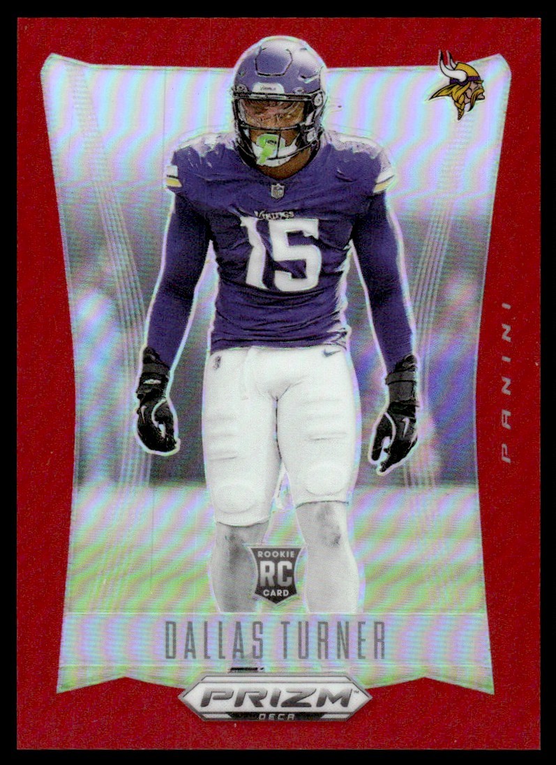 2024 Panini Prizm Deca Red Prizms Dallas Turner Rookie 122/199 Minnesota Vikings
